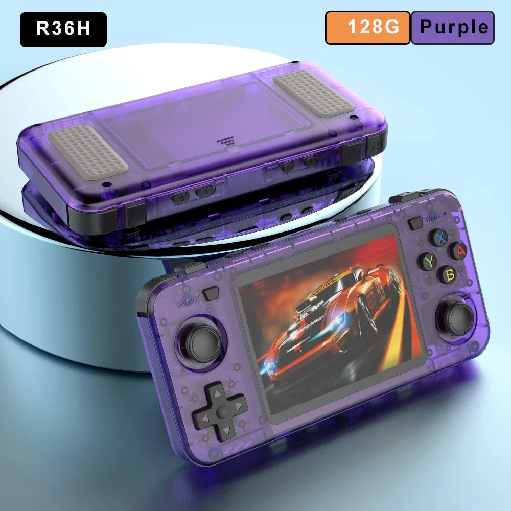 New R36H Handheld Game Console 3.5-Inch IPS Screen Linux RK3326 Retro Video Games Player 3000 Mah 128G 10000+ Classic Game