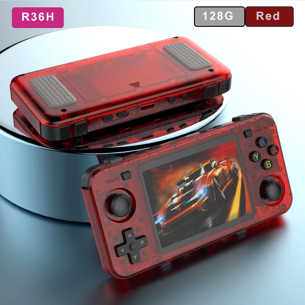 New R36H Handheld Game Console 3.5-Inch IPS Screen Linux RK3326 Retro Video Games Player 3000 Mah 128G 10000+ Classic Game