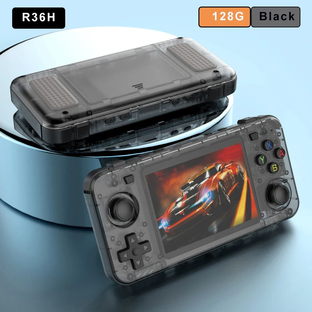 New R36H Handheld Game Console 3.5-Inch IPS Screen Linux RK3326 Retro Video Games Player 3000 Mah 128G 10000+ Classic Game