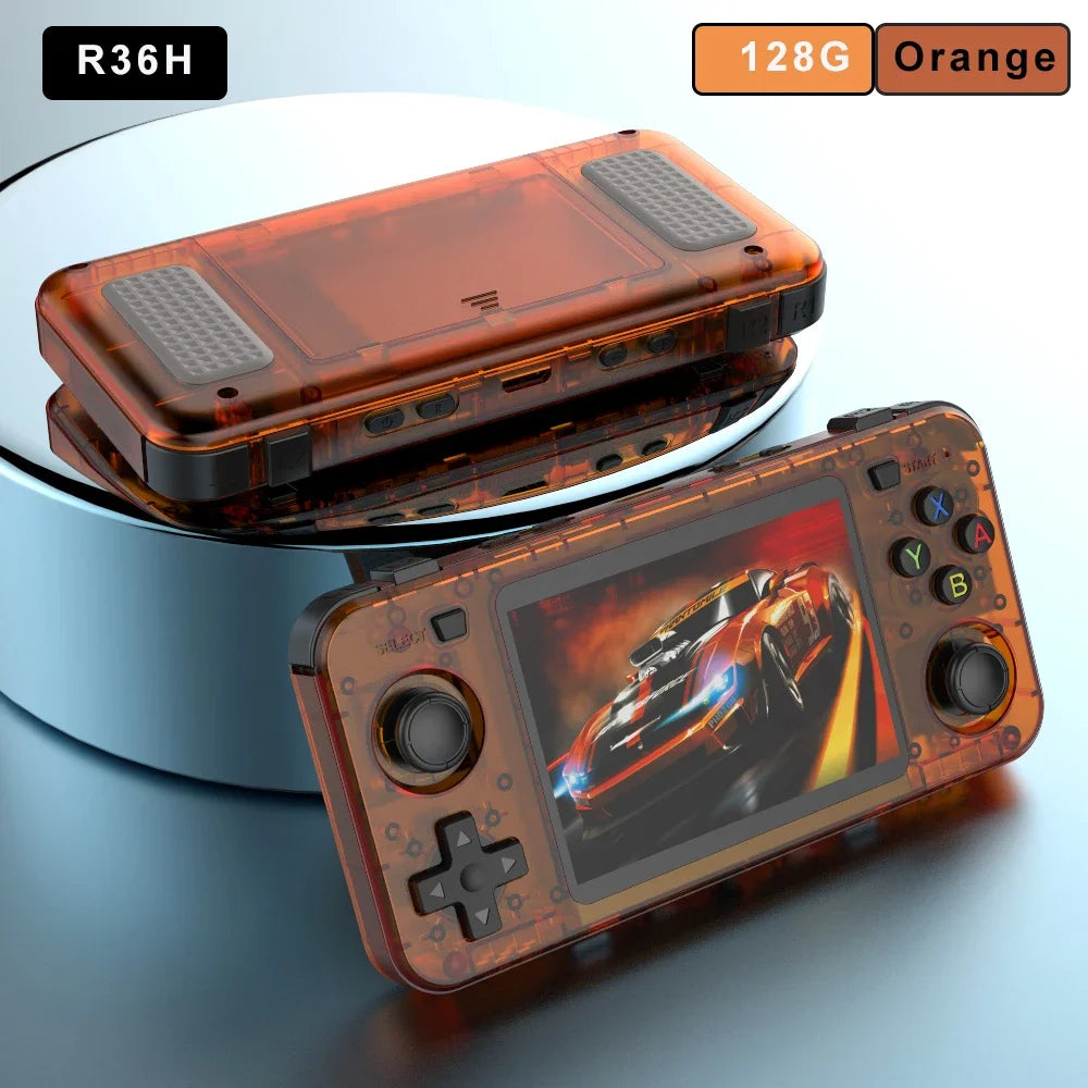 New R36H Handheld Game Console 3.5-Inch IPS Screen Linux RK3326 Retro Video Games Player 3000 Mah 128G 10000+ Classic Game